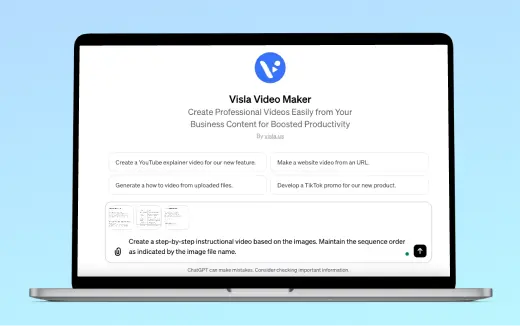 Visla Video Maker GPTs for generating AI-powered videos from scripts and prompts